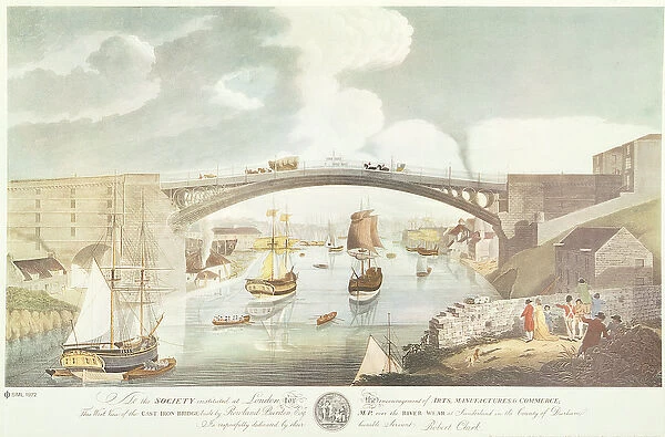West view of the cast iron bridge built by Rowland Burdon Esq