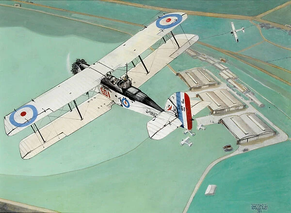 Westland Wapiti Flying Squadron 601, 1931 (gouache on paper)
