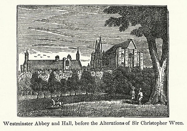 Westminster Abbey and Hall, before the Alterations of Sir Christopher Wren (engraving)