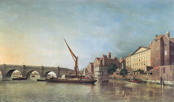 Westminster Bridge in 1747 (oil on panel)