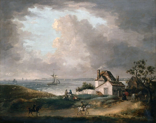 Weymouth Bay with a Distant View of the Harbour and Portland Bill, 1788 (oil on canvas)
