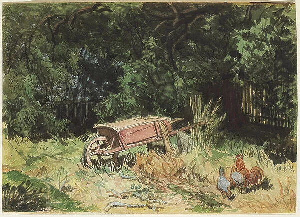 The Wheelbarrow, 1871 (w  /  c on paper)