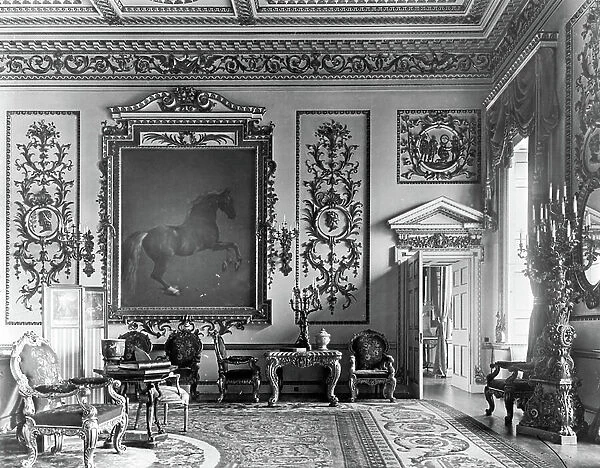 The Whistlejacket Room, Wentworth Woodhouse, South Yorkshire, from The English Country House (b / w photo) (see also 306334)