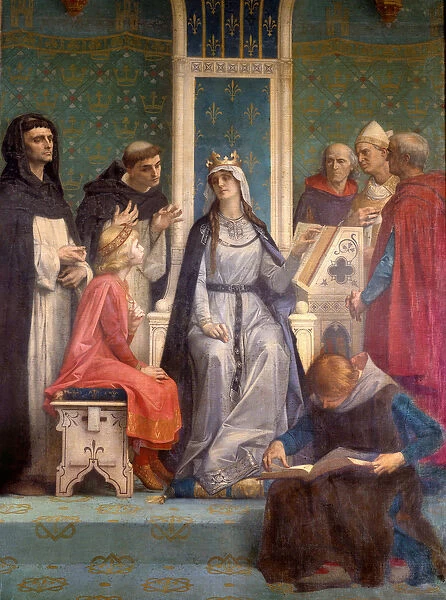The White Queen of Castile gives a lecture to the future King Louis IX (Saint Louis