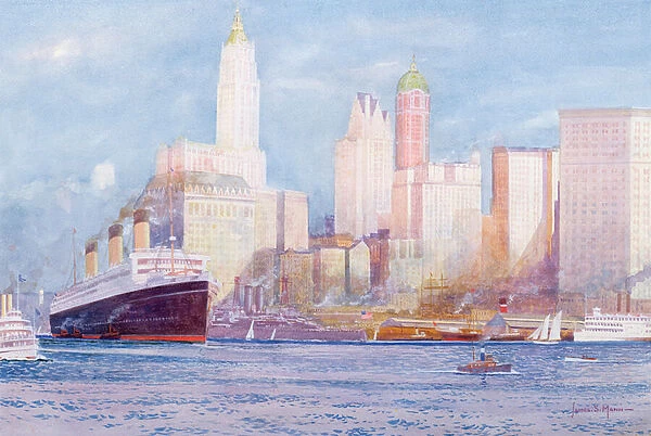 The White Star Line Majestic in New York Harbour, 1936 (w  /  c)