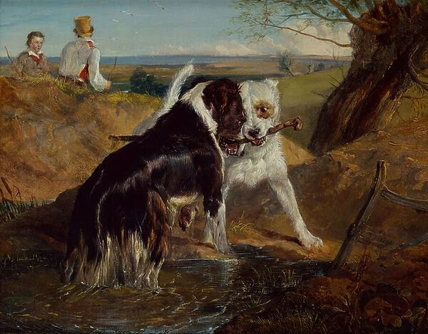Whos to Have the Stick, 1820 (oil on canvas)