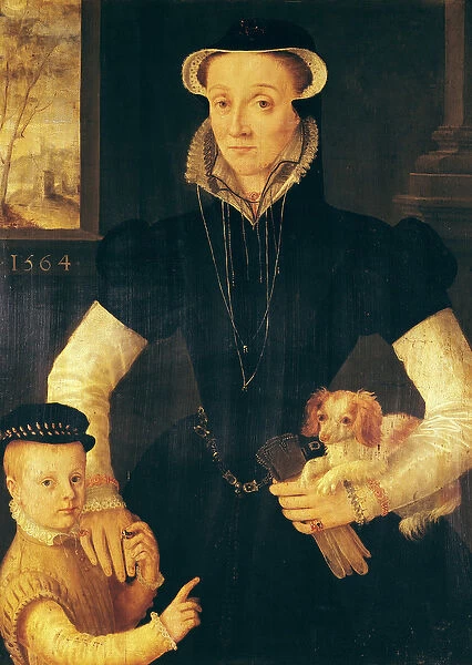A Widow and her Son, 1564 (oil on panel)