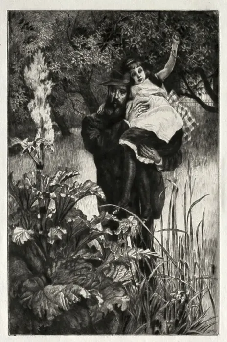 Framed Print : The Widower (etching and drypoint)