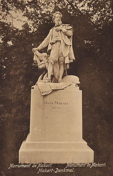 Wien  /  Vienna: Makart-Denkmal (b  /  w photo)