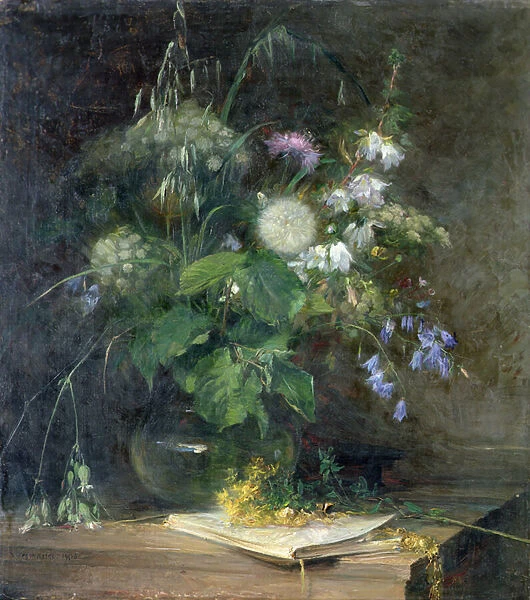 Wild Flowers in a Glass Vase, 1906 (oil on canvas)
