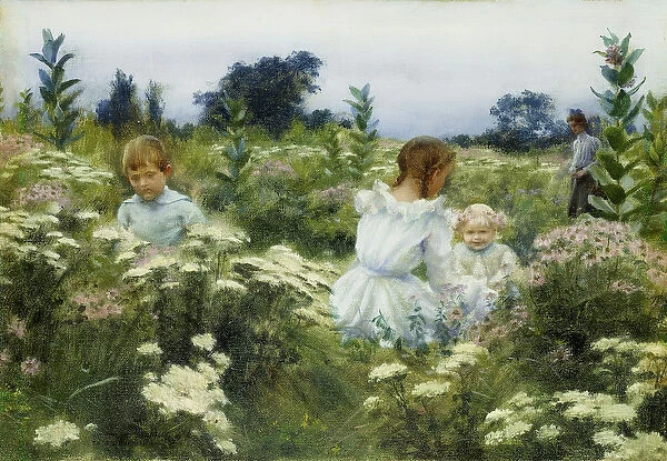 Among the Wildflowers, (oil on canvas)