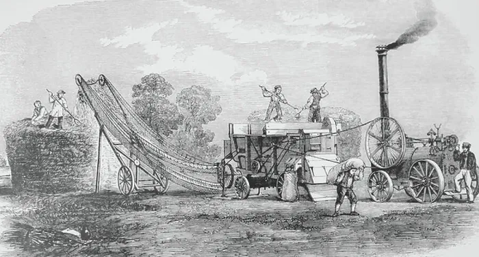 Framed Print : A Wilkinsons, Wright & Co's steam driven threshing and stacking machine Framed Print : A Wilkinsons, Wright & Co's steam driven threshing and stacking machine