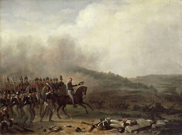 Willem Frederik (1772-1843) Prince of Orange at the Battle of Quatre Bras, 16th June 1815 (oil on canvas)