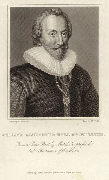 William Alexander, 1st Earl of Stirling (c 1570 - 12 September 1640) (engraving)