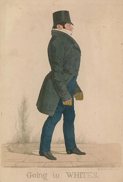 William Arden, 2nd Baron Alvanley; Going to Whites (coloured engraving)
