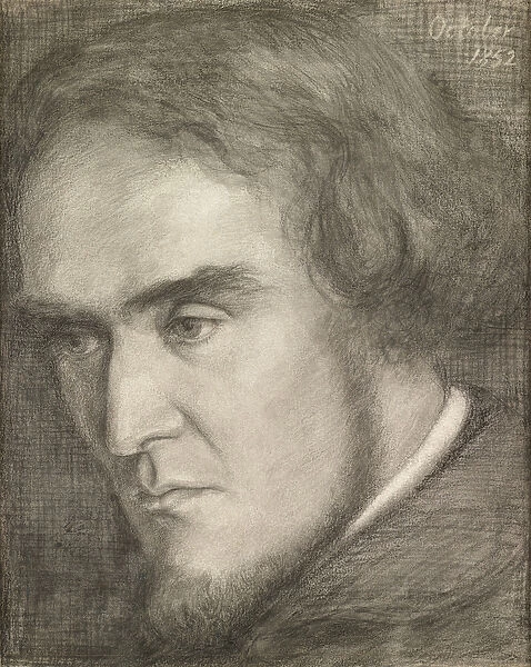 William Bell Scott, 1852 (pencil, chalk and wash on paper)