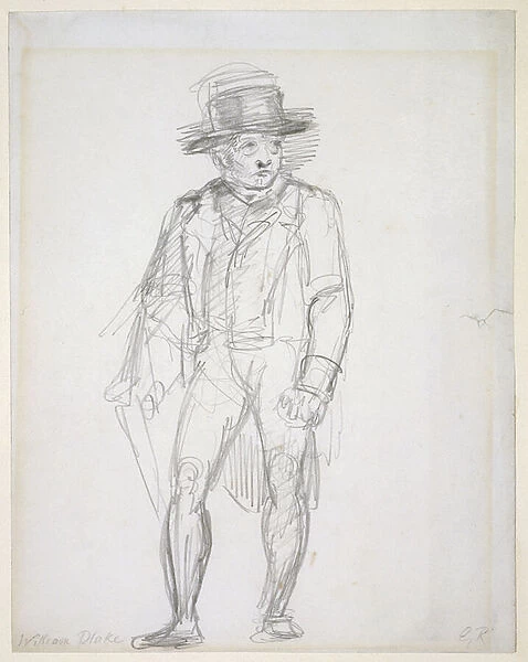 William Blake walking (graphite on paper)