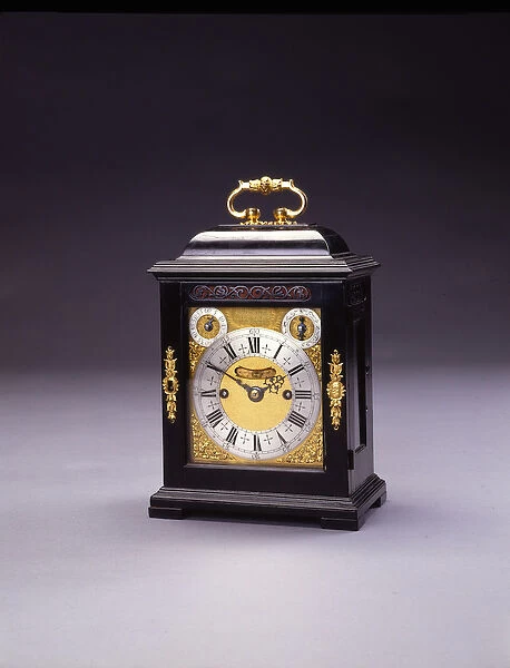 William and Mary miniature striking bracket clock, no. 226, c. 1690-95 (ebony & metal)