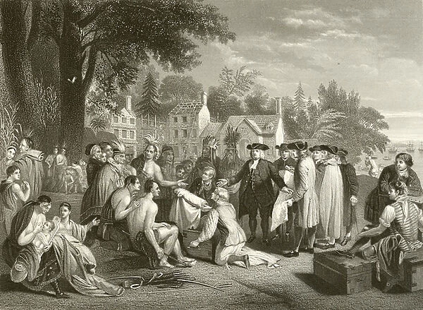 William Penns treaty with the Indians (engraving)