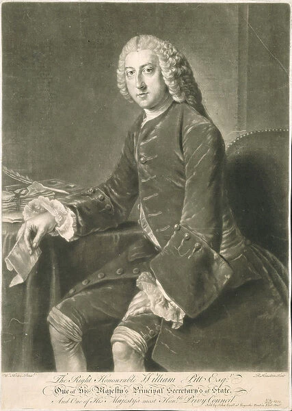 William Pitt, Principal Secretary of State, engraved by Richard Houston (1721-75