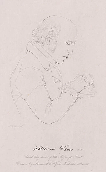 William Wyon, British medallist, chief engraver at the Royal Mint (engraving)