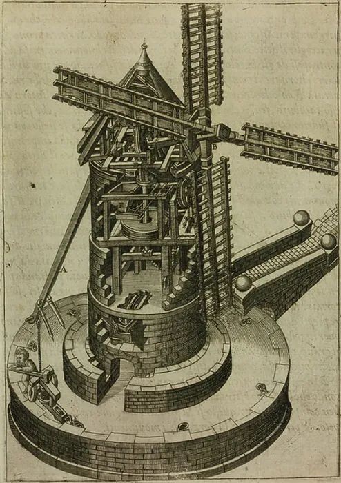 Framed Print : Windmill for grinding wheat, engraving from Le diverse et artificiose machine del Capitano Agostino Ramelli (Various and ingenious machines of Captain Agostino Ramelli), 1588 Framed Print : Windmill for grinding wheat, engraving from Le diverse et artificiose machine del Capitano Agostino Ramelli (Various and ingenious machines of Captain Agostino Ramelli), 1588