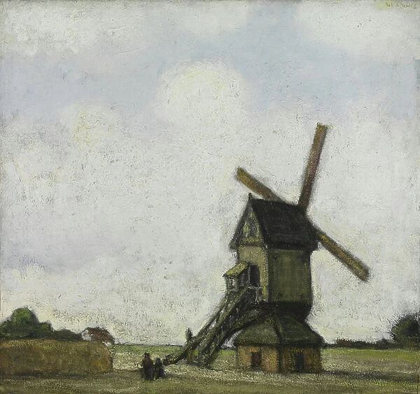Windmill in the Kempen (oil on canvas)