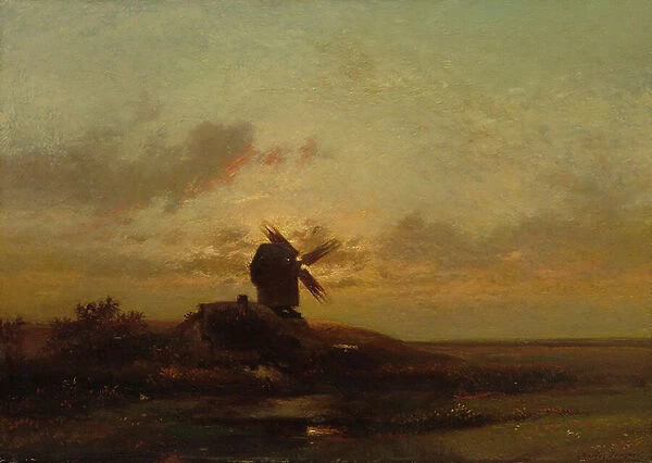 The Windmill, late 1850s (oil on fabric)