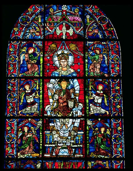 Window depicting Notre Dame de la Belle Verriere in the south choir (stained glass