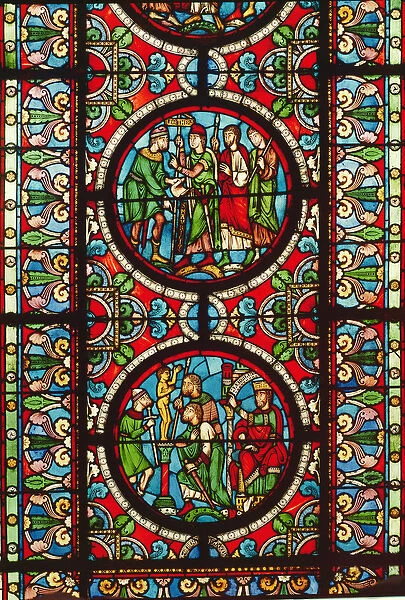 Window depicting scenes from the life of St. Maurice, 12th-13th century (stained glass)
