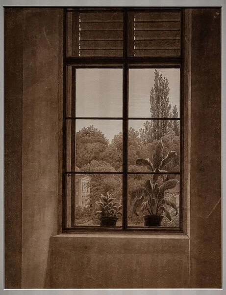 Window with a view of a park, 1836-37 (graphite and sepia on paper)