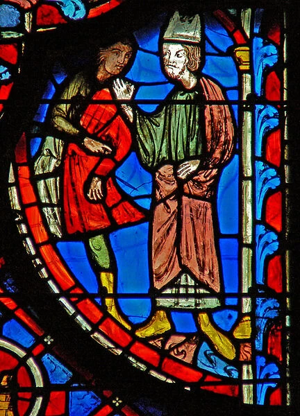 Window w8 the High Priest dismisses a person (stained glass)