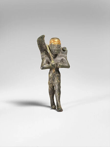 Winged deity, c. 1300 BC (bronze, gold)