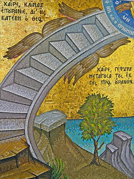 The winged Stairway to Heaven, Kykkos Monastery, Troodos Mountains, Cyprus (mosaic)