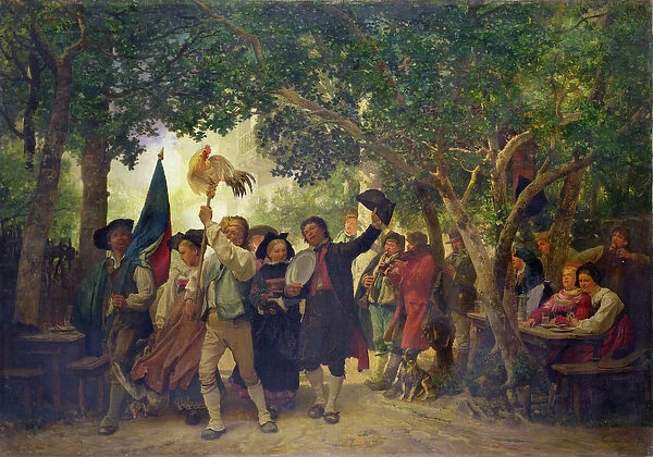 The Winner of the Cock Dance, 1871 (oil on canvas)