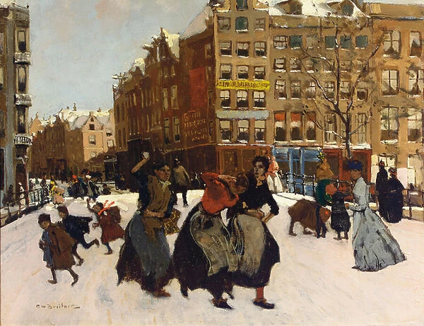 Winter in Amsterdam, c. 1898 (oil on panel)