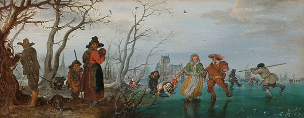 Winter (Amusement on the Ice), 1625 (oil on panel)