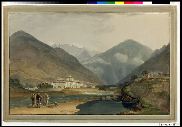 The Former Winter Capital of Bhutan at Punakha Dzong, 1783 (w  /  c on paper)