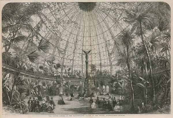 The winter garden at the contemplated palace of the people (engraving)