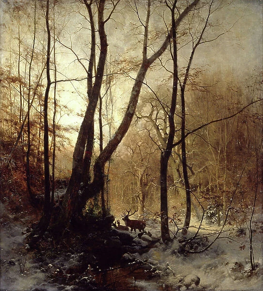 Winter in Germany, 1869 (oil on canvas)