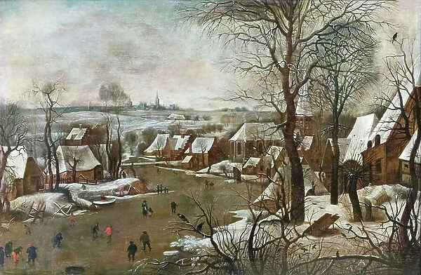 Winter landscape, 1620 circa, Pieter Brueghel the Younger (oil on panel)