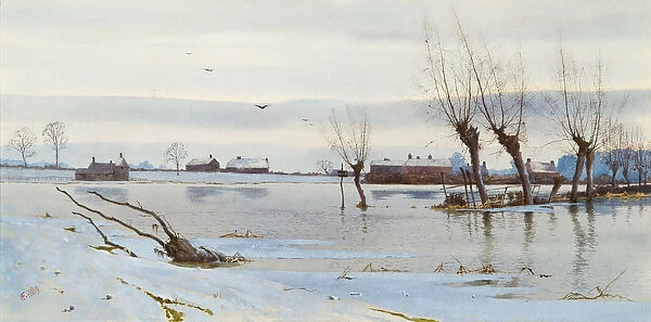 Winter Landscape with Flooded River, 1889 (w  /  c)