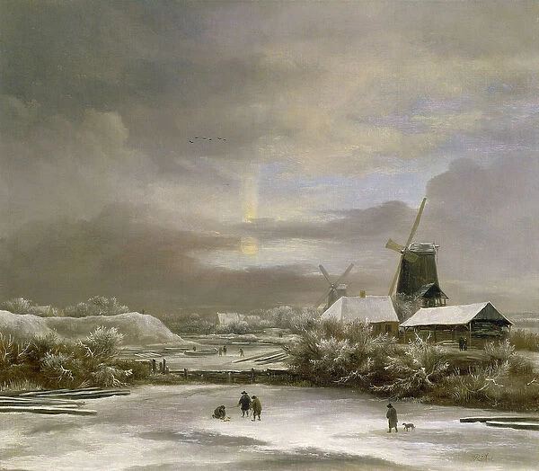 Winter Landscape (oil on canvas)