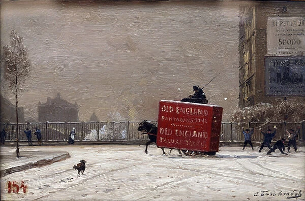 Winter in Paris par Alexei Bogolioubov - Bogolyubov, Alexei Petrovich (1824-1896)