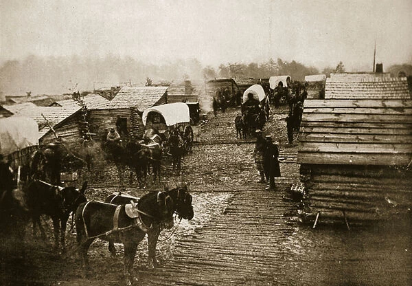 Winter Quarters and Corduroy Road, 1861-65 (b  /  w photo)