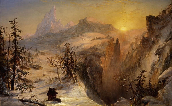 Winter in Switzerland, 1860 (oil on canvas)