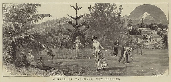 Winter at Taranaki, New Zealand (engraving)