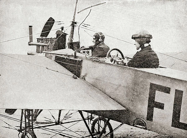 Wireless apparatus on an aeroplane during World War One, from The History of the Great War, pub.c. 1919