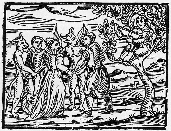 The witches on the Sabbath dancing to the sound of the violin - '