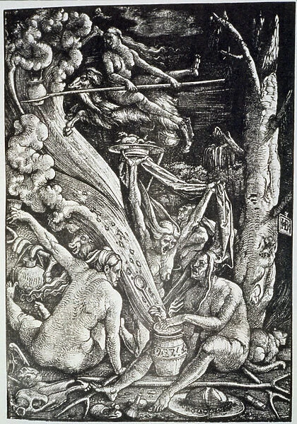 The Witches at the Sabbath, after Hans Baldung Grien, illustrated in a history of magic